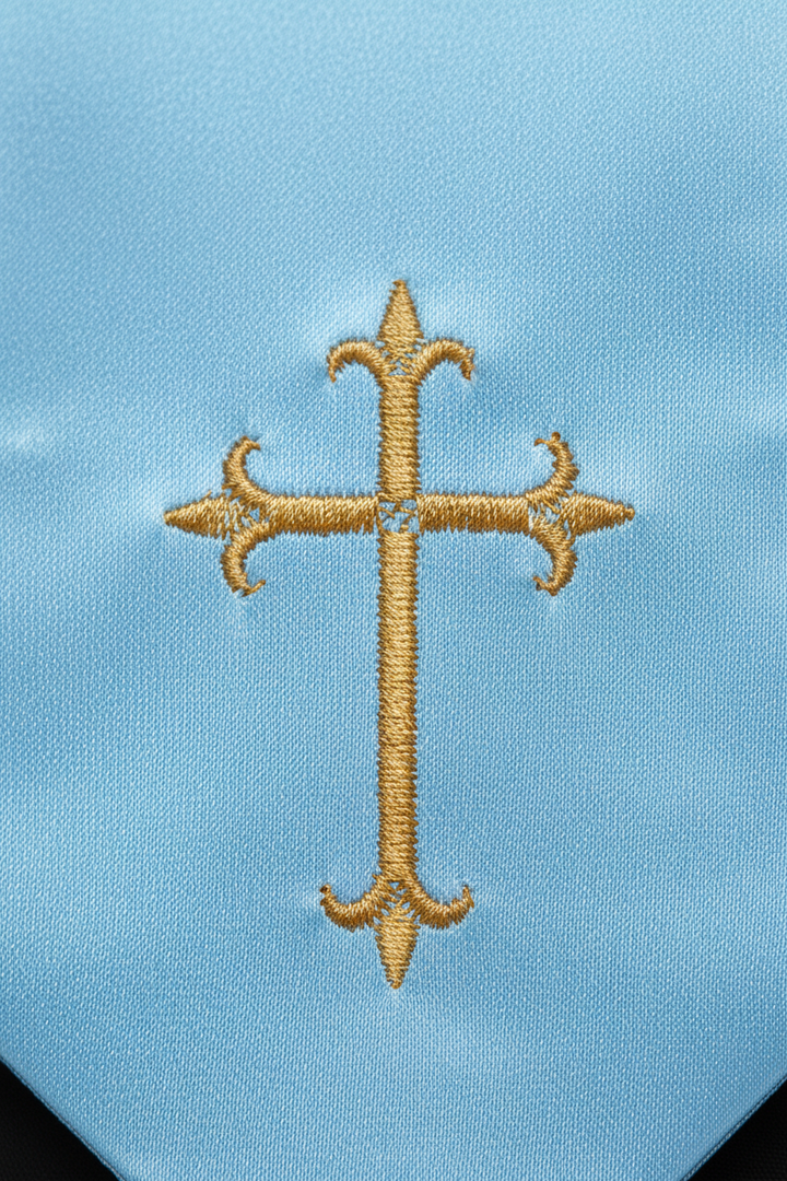 Embroidered Cross Clergy Choir Stole | Wedding & Graduation Honor Stole