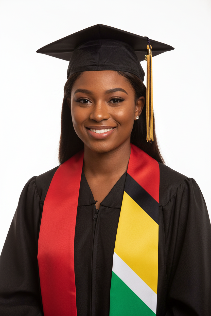 Guyana Graduation Stole model display