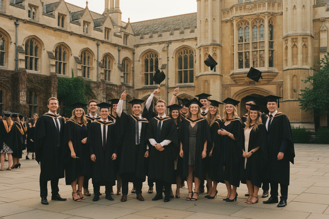 Classic Gathered UK British Bachelor Graduation Gown - University Graduation Ceremony Atmosphere