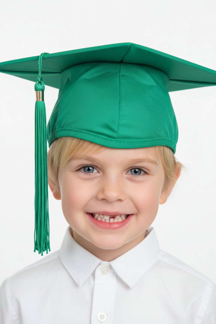 Matte Emerald Green Elementary Cap - Model Shot