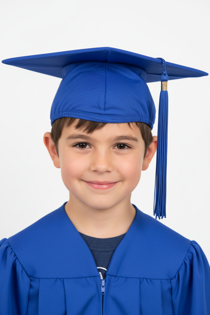 Matte Royal Blue Elementary Cap - Model Shot