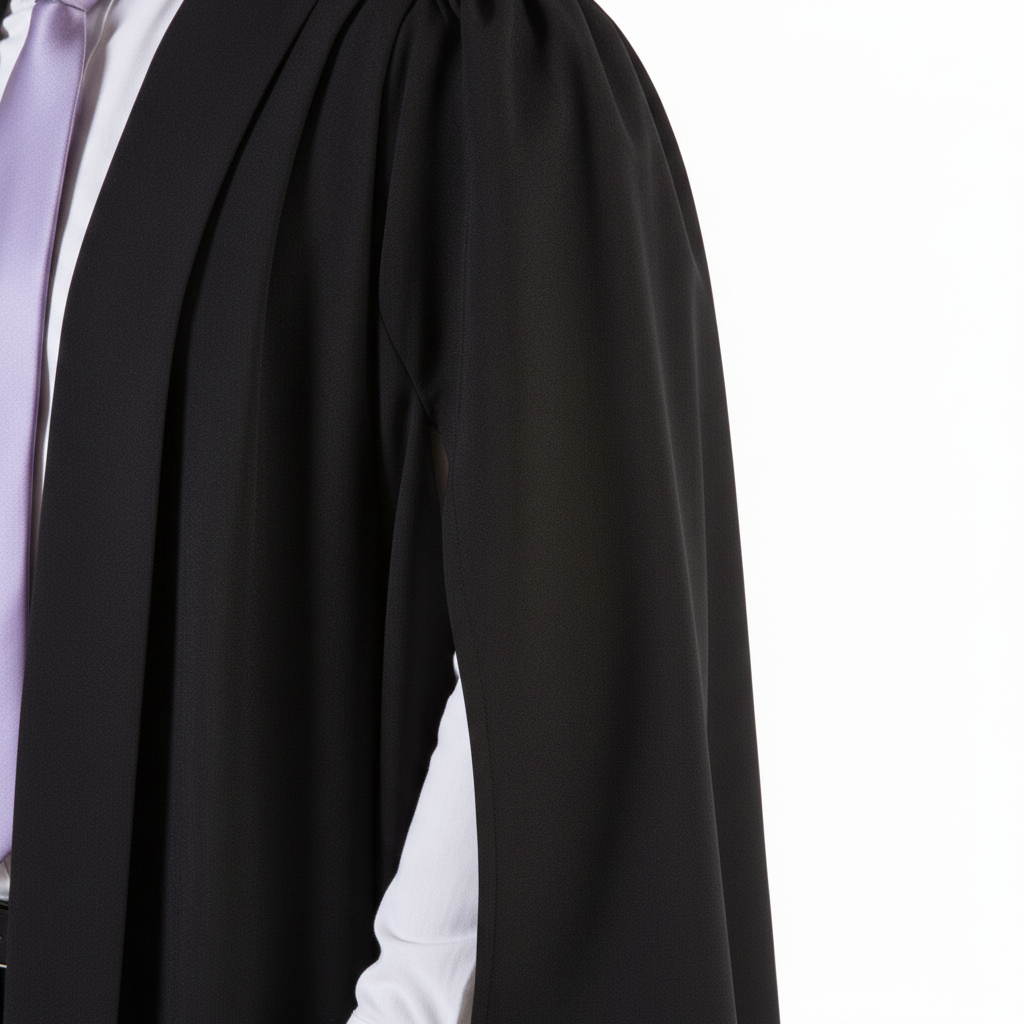 Deluxe UK British Bachelor's Graduation Gown - Batwing Sleeve and Premium Fabric Detail