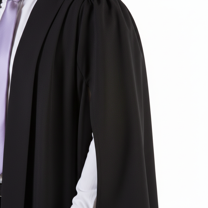 Deluxe UK British Bachelor's Graduation Gown - Batwing Sleeve and Premium Fabric Detail