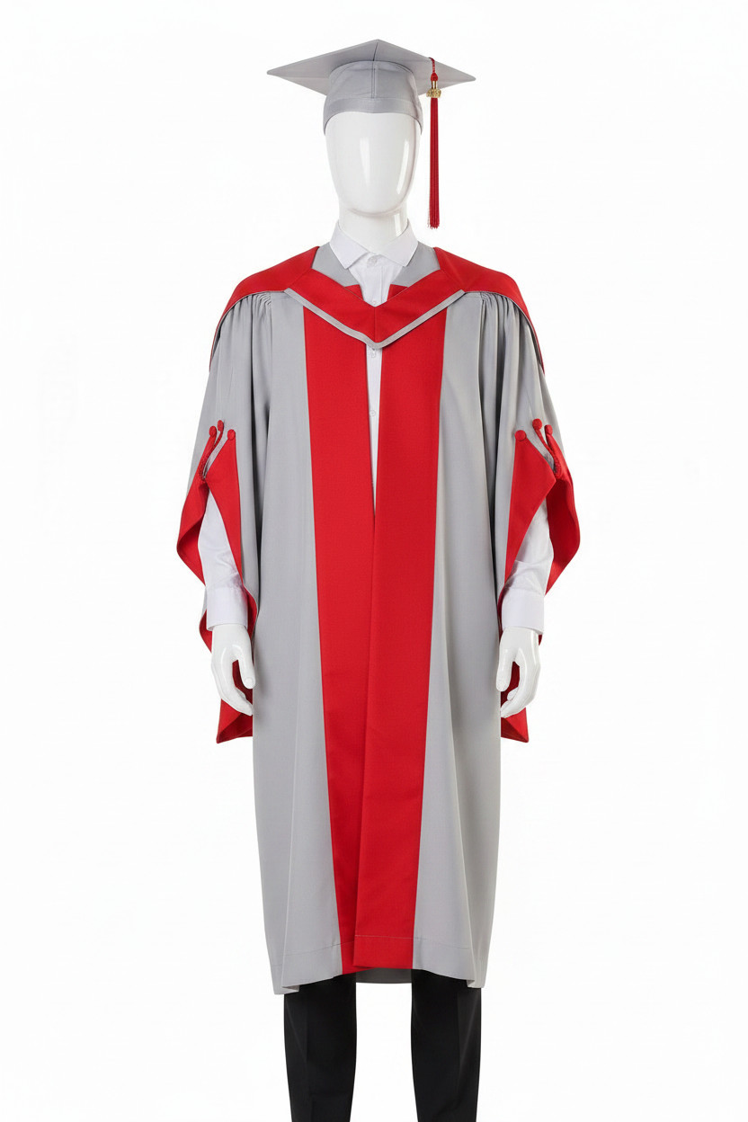 Deluxe British UK Doctorate Graduation Gown Set - Product Display