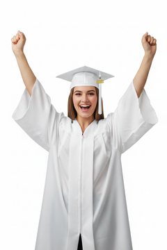 Matte White High School Cap & Tassel