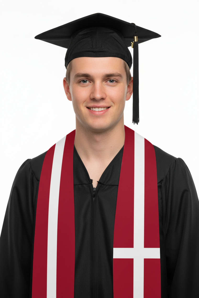 Denmark Graduation Stole model display