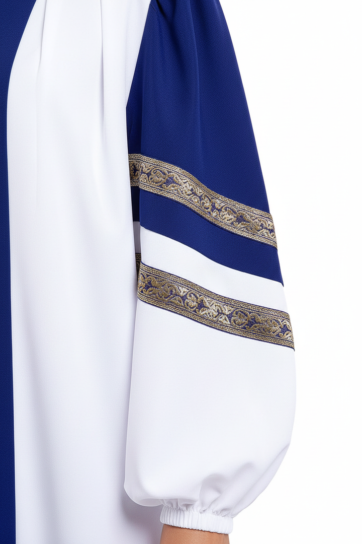 Premium Two-Tone Lantern Sleeve Choir & Clergy Robe - Stage Performance Gown