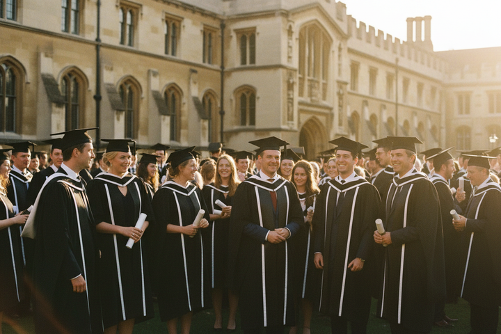 UK PhD Doctoral Graduation Gown - University Doctoral Graduation Ceremony Atmosphere