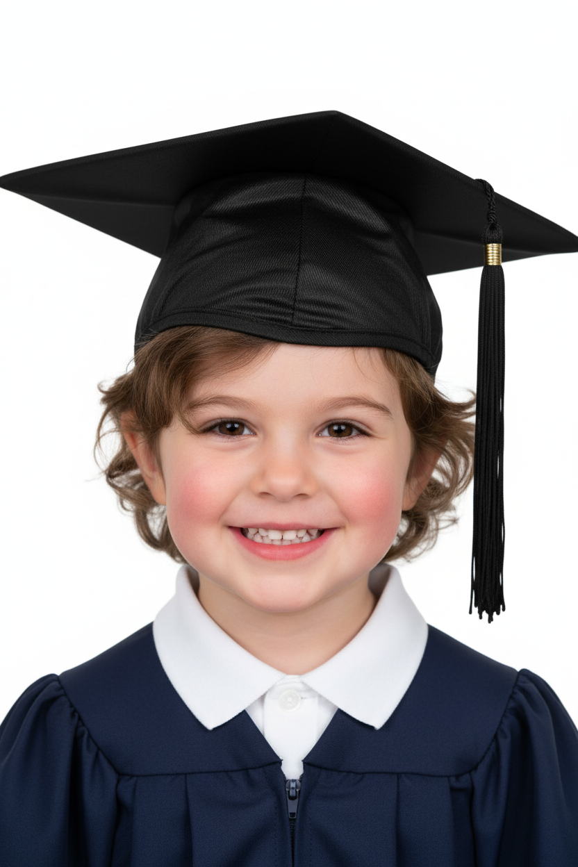 12 Shiny Kindergarten & Preschool Cap & Tassel - Model Shot