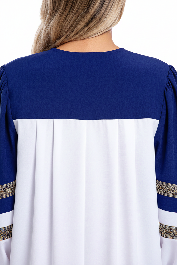 Premium Two-Tone Lantern Sleeve Choir & Clergy Robe - Stage Performance Gown