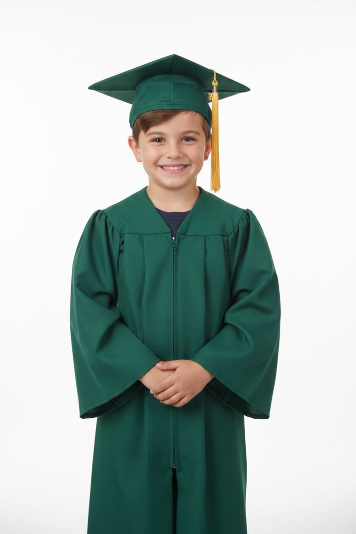 Matte Hunter Elementary Cap & Gown - Model Shot
