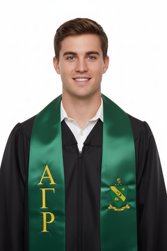 Alpha Gamma Rho Greek Lettered Graduation Stole w/ Crest