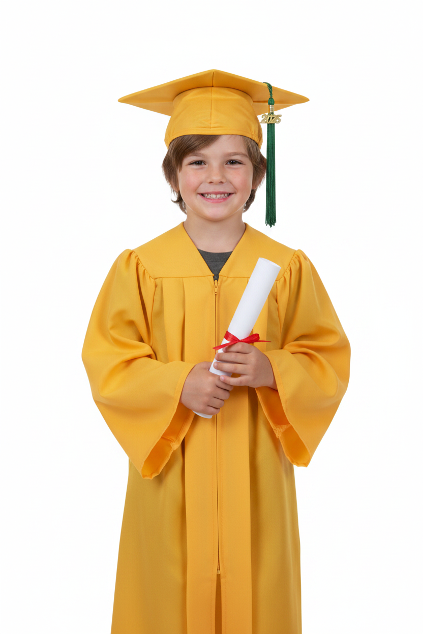 Matte Gold Elementary Gown - Model Shot