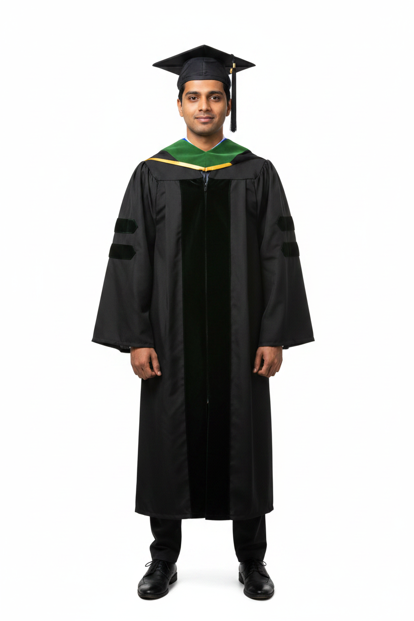 Doctor of Medicine Hood - Royal Blue & Gold model display