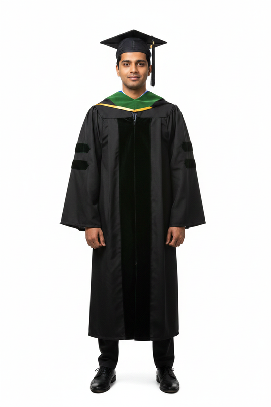 Doctor of Medicine Hood - Royal Blue & Gold model display