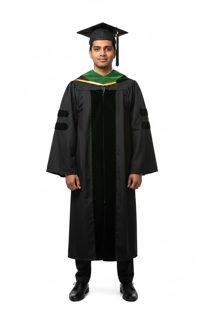 Doctor of Medicine Hood - Royal Blue & Gold model display
