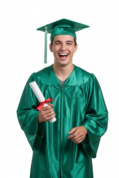 Shiny Emerald Green High School Cap