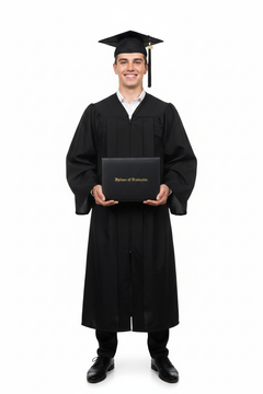 High School Premium Matte Graduation Cap, Gown, Tassel & Imprinted Diploma Cover Package