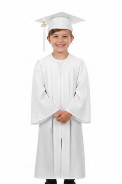 Matte White Elementary Cap & Gown