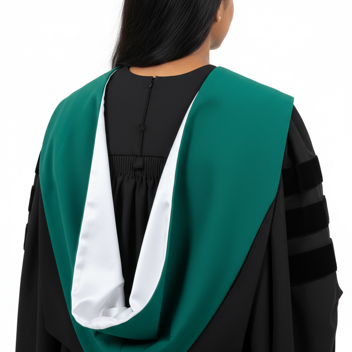 UK Oxford Academic Hood - Back Drape on Shoulders Detail