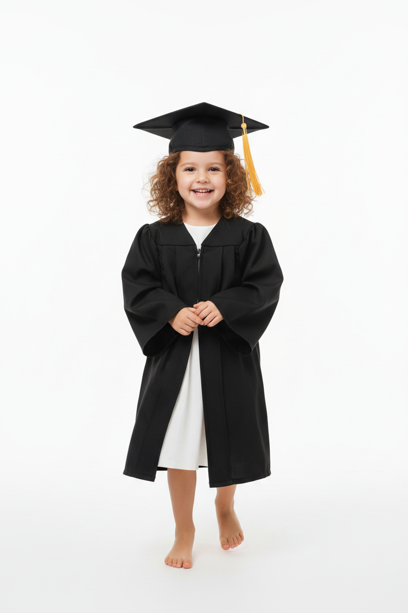 10 Matte Kindergarten & Preschool School Cap & Tassel - Model Shot