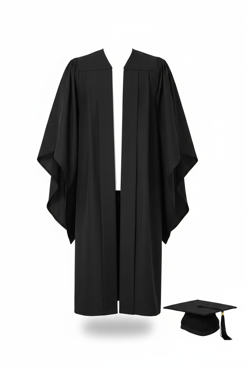 UK British Deluxe Bachelor Academic Gown - Product Display White Background