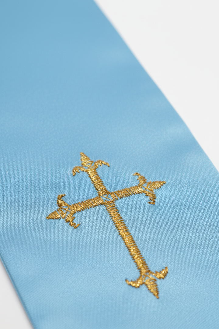 Embroidered Cross Clergy Choir Stole | Wedding & Graduation Honor Stole