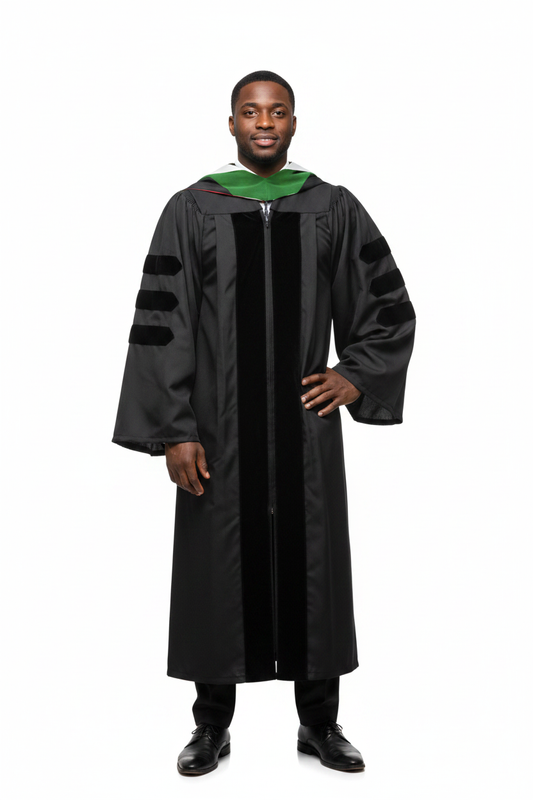 Doctor of Medicine Hood - Kelly Green & White model display