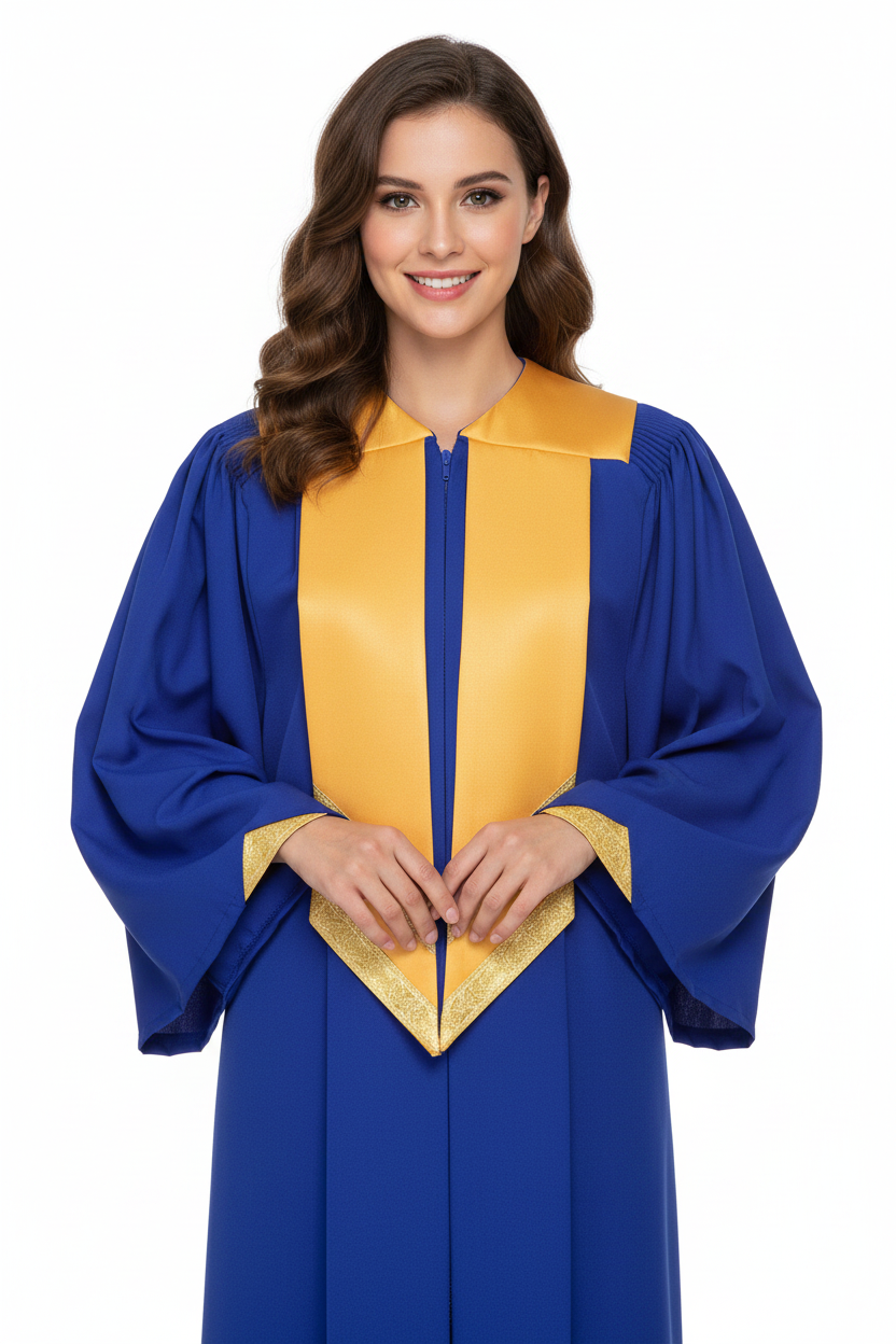 Premium Golden Yoke Lantern Sleeve Choir Robe