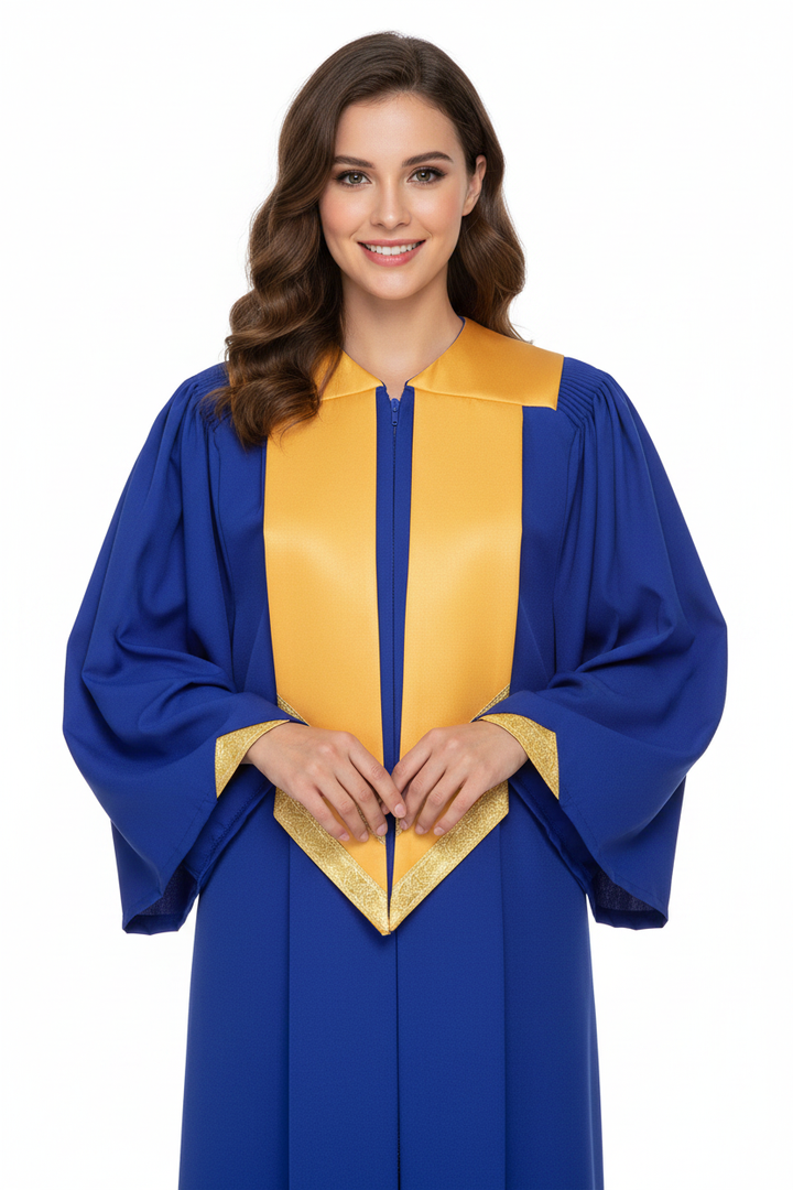 Premium Golden Yoke Lantern Sleeve Choir Robe