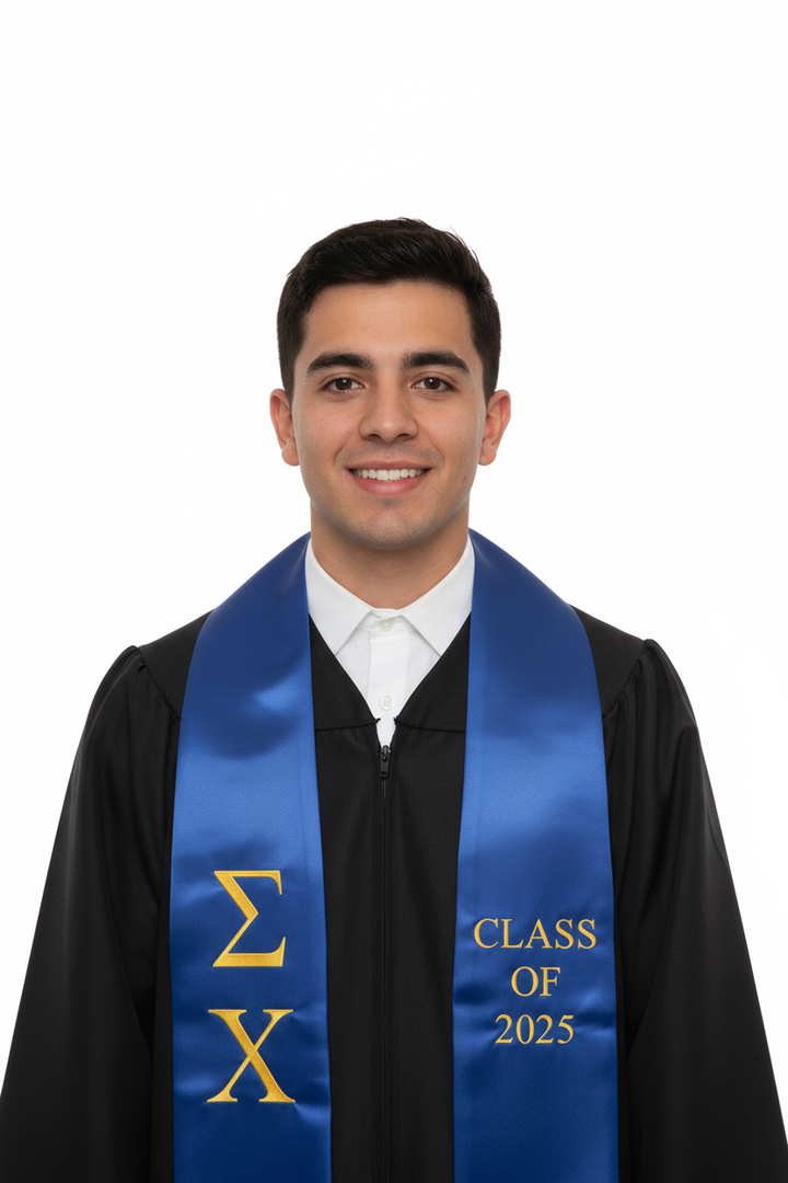 Sigma Chi Lettered Stole W/ Year model display