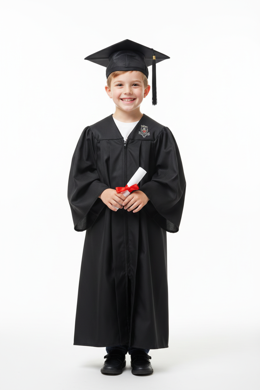 Deluxe Black Elementary Gown - Model Shot
