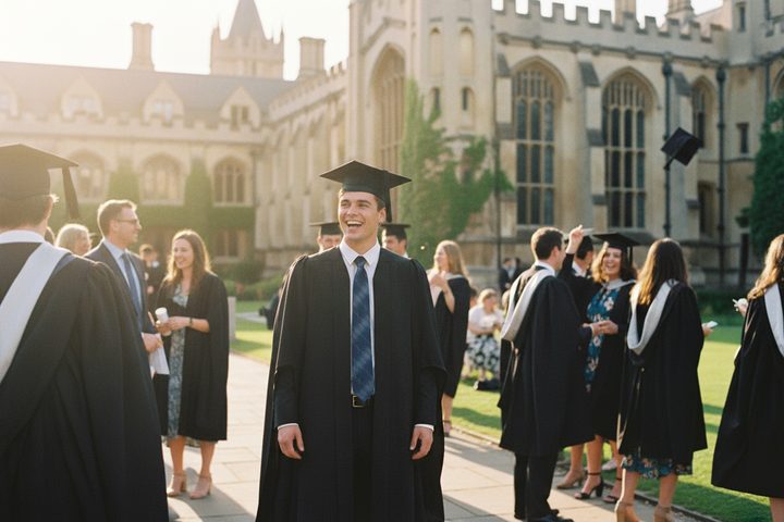 British UK Simple Bachelor's Graduation Gown - University Graduation Ceremony Atmosphere