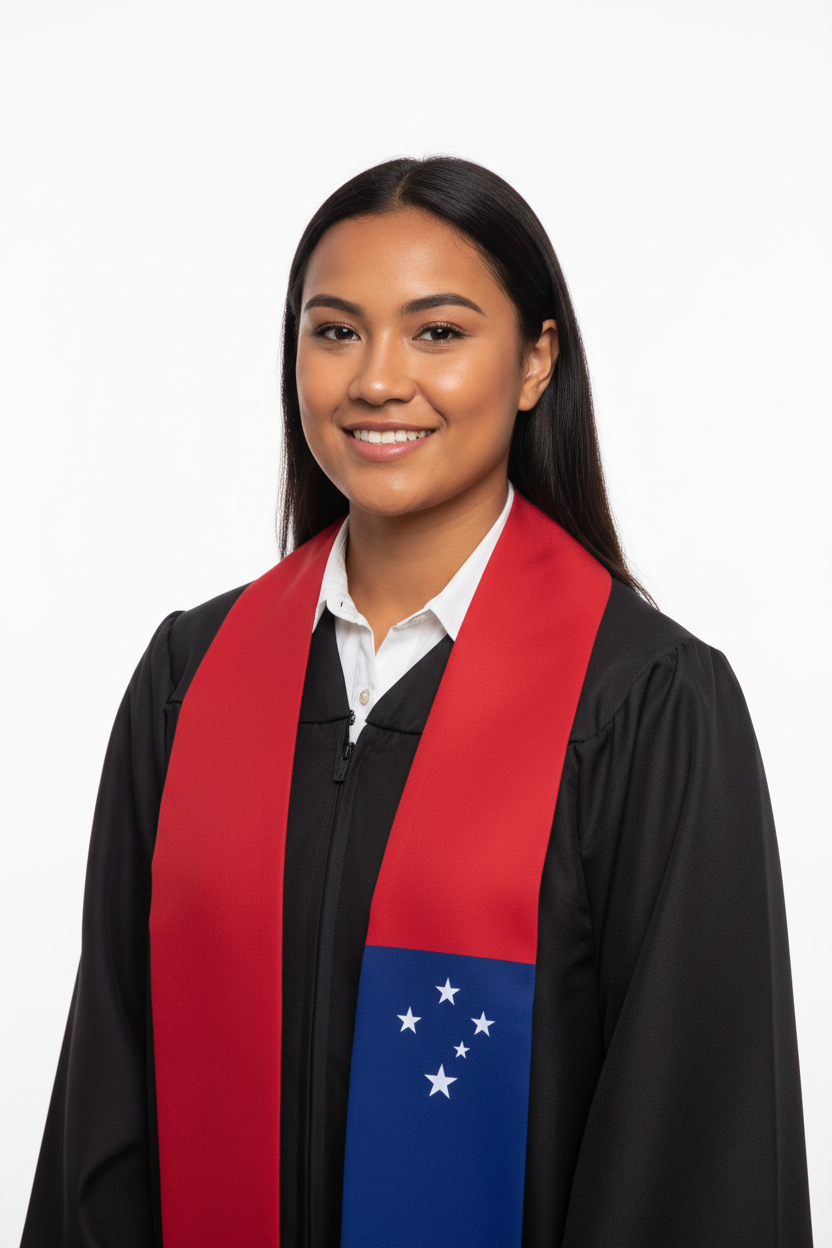 Samoa Graduation Stole model display