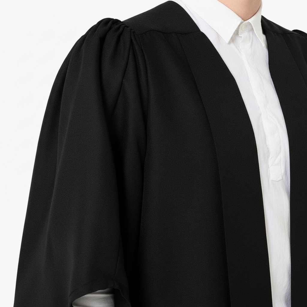 Classic Gathered Bachelor Gown - Gathered Shoulder Pleats and Batwing Sleeve Detail