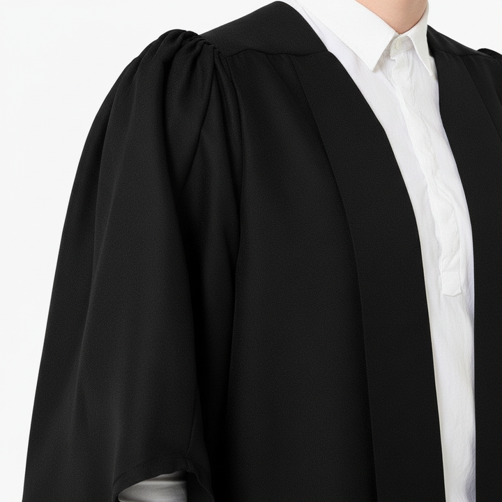 Classic Gathered Bachelor Gown - Gathered Shoulder Pleats and Batwing Sleeve Detail