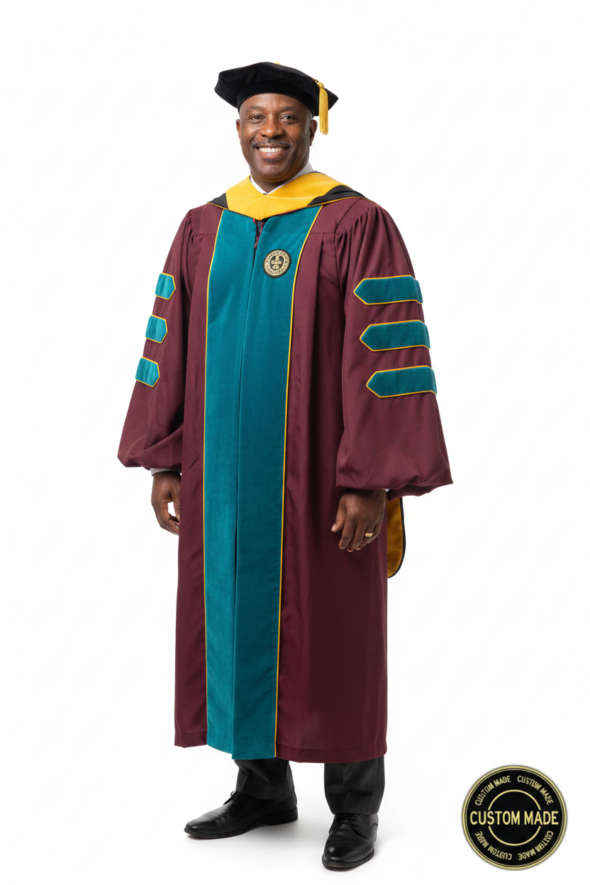 Custom Faculty Regalia Package for San José State model display