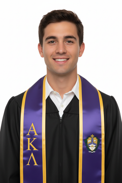 Alpha Kappa Lambda Trimmed Greek Lettered Graduation Stole w/ Crest