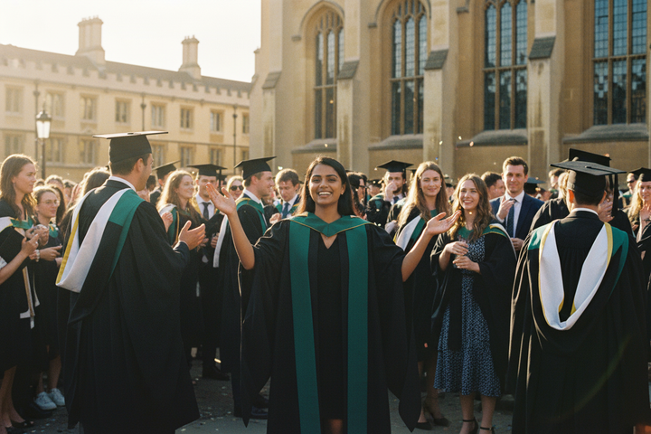 UK Oxford Academic Hood - University Graduation Ceremony Atmosphere