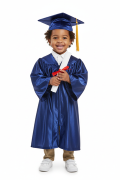 Shiny Navy Blue Kindergarten/Preschool Cap & Gown