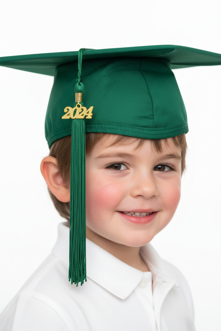 Matte Hunter Kindergarten/Preschool Cap & Tassel - Model Shot