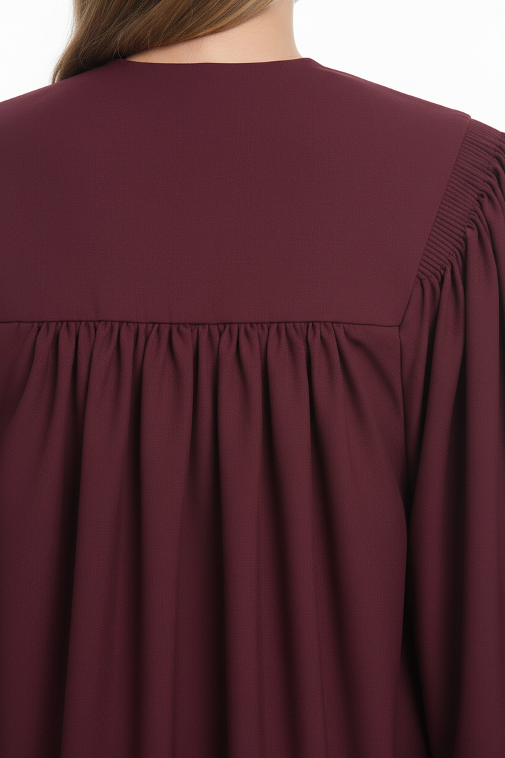 Premium V-Neck Choir Robe with Gold Trim - Burgundy