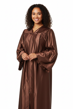 Shiny Brown High School Gown