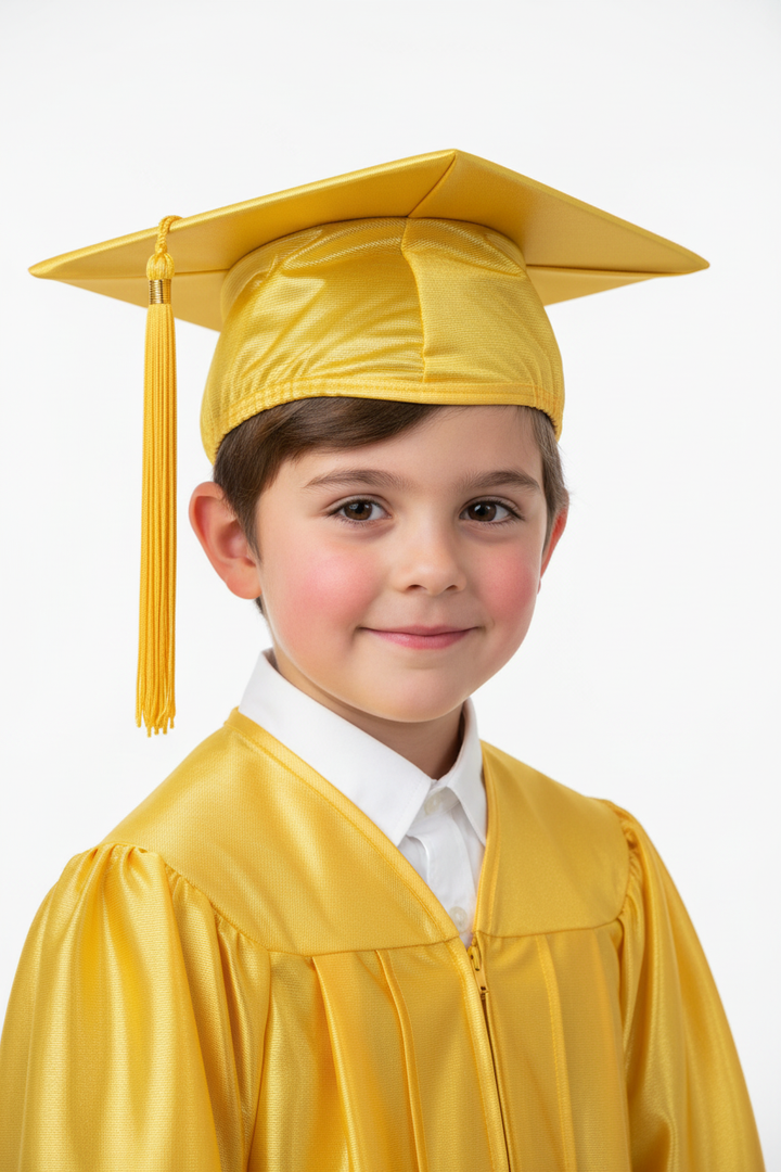 Shiny Gold Elementary Cap & Tassel - Model Shot