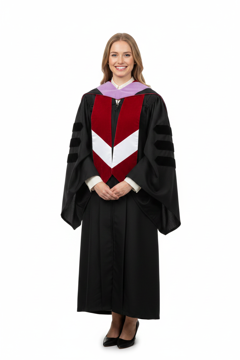 Doctor of Dentistry Hood - Red & White model display