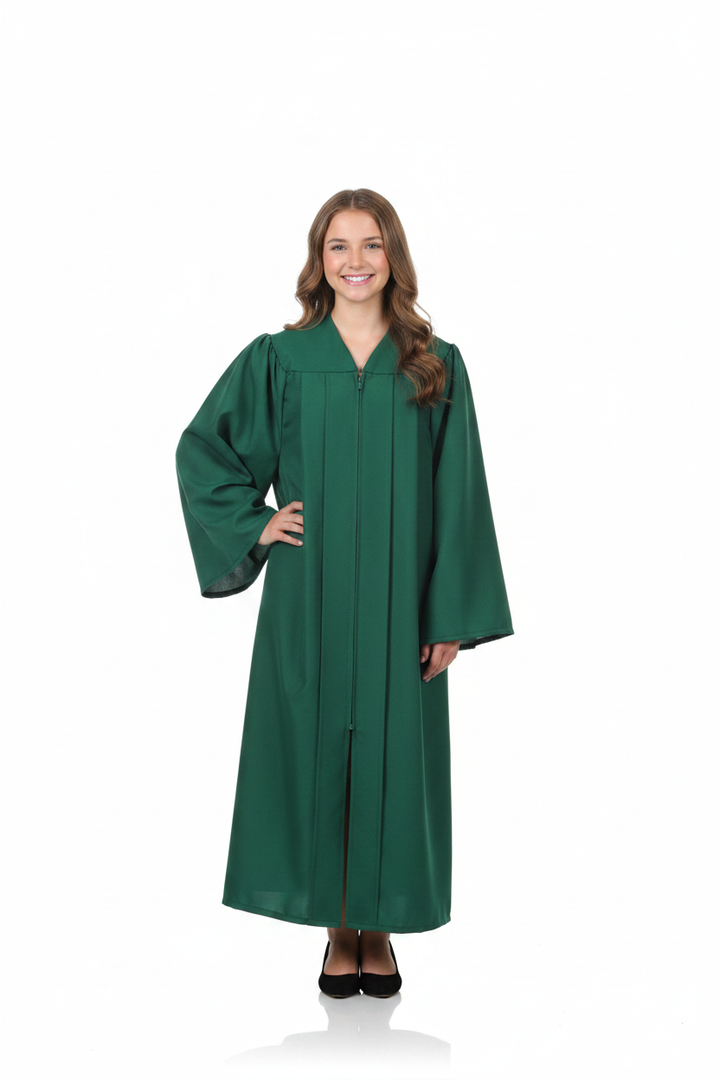 Matte Hunter Junior High/Middle School Gown - Model Display