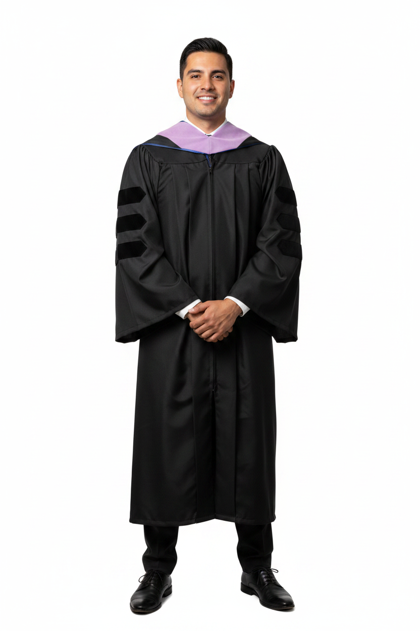 Doctor of Dentistry Hood - Royal Blue & Golden Yellow model display