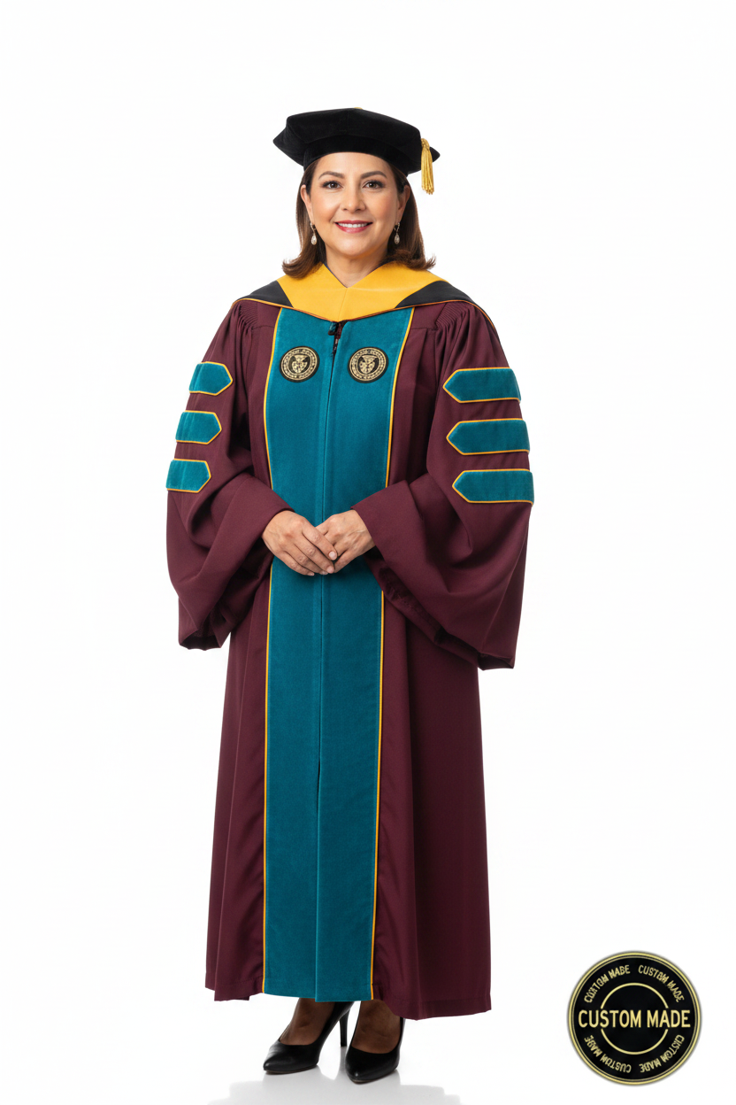 Custom Faculty Regalia Package for Cal Poly San Luis Obispo model display