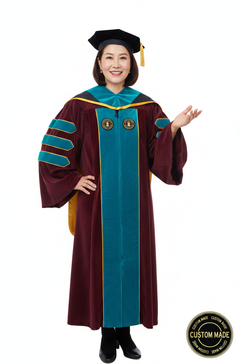 Custom Faculty Regalia Package for Cal State Fresno model display