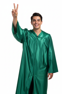 Shiny Emerald Green High School Gown